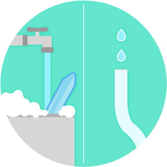 Wash Large Tube With Warm Soap & Water - Circle (600x600), Png Download