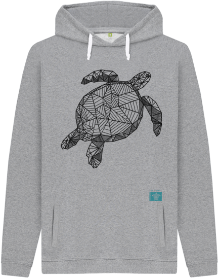 Geometric Turtle Hoody - Sweatshirt (640x674), Png Download
