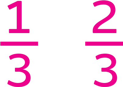 Fractions Same But Diferent Thirds - Lilac (716x538), Png Download
