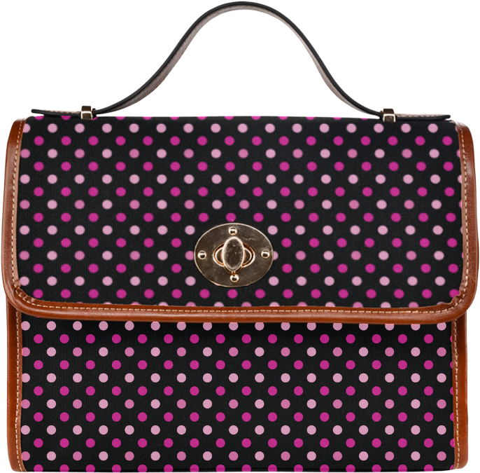 Black With Pink Dots Pattern Waterproof Canvas Bag/all - Burgundy Print Duvet Cover (1000x1000), Png Download