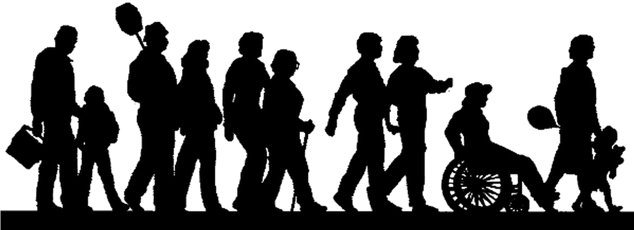 Walk Png High Quality Image - Family Walking Silhouette Png (1280x479), Png Download