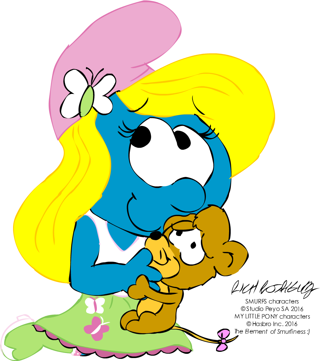 Smurfs Clipart Girl - Equestria Girls Smurfs (1100x1217), Png Download