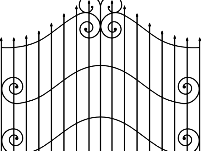 Graveyard Clipart Gates - Cemetery Iron Gate Transparent (640x480), Png Download