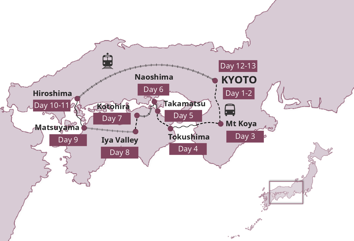 Map For Hidden Japan - Tour Japan (1489x1014), Png Download