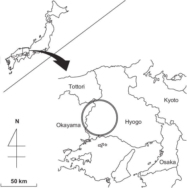 Map Of Study Area In Central Japan - Diagram (731x737), Png Download