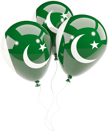 Pakistani Flag Balloons (640x480), Png Download