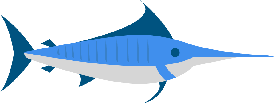 Marlin Clipart Swordfish - Atlantic Blue Marlin (900x399), Png Download