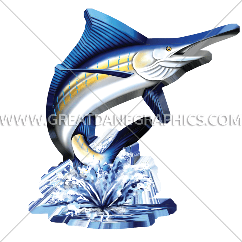 Swordfish Png Clip Art - Blue Marlin Jumping Out Of Water (825x825), Png Download