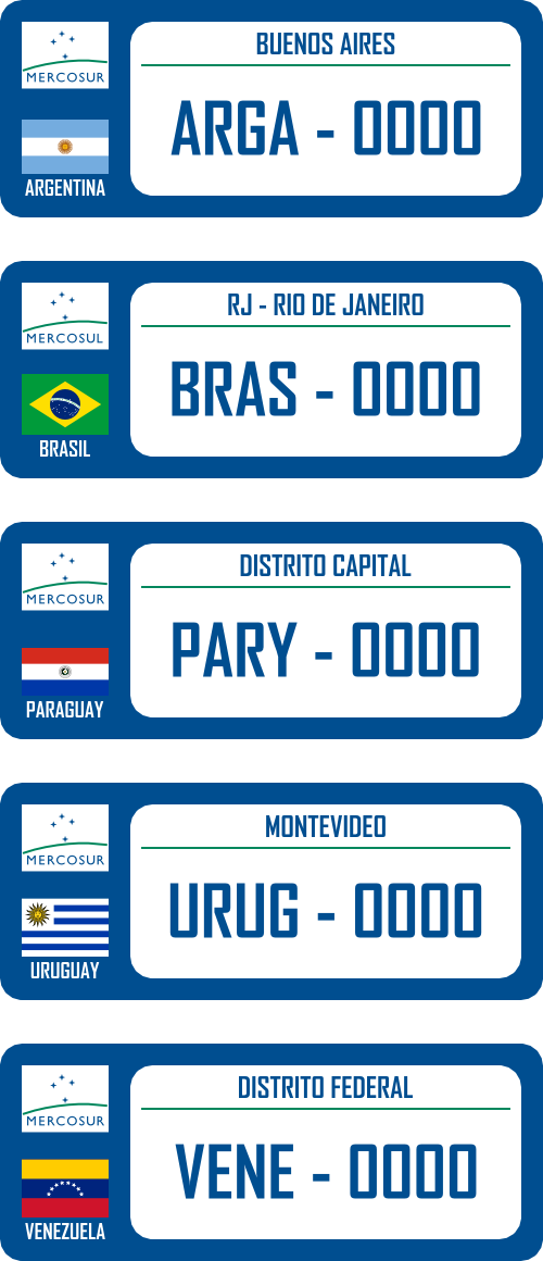 They Contain The Blocs's Flag , The National Flags, - Mercosur Plates (500x1160), Png Download