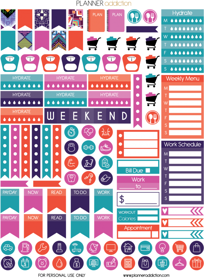 Materials needed planner stickers and planner addiction free