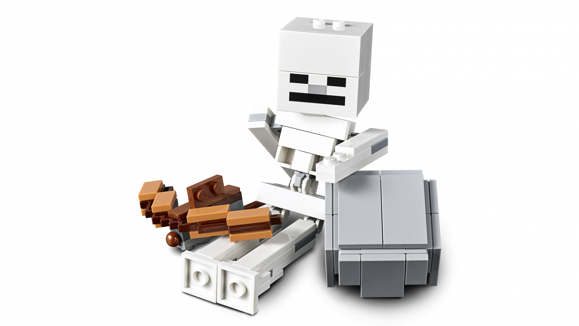 Lego Minecraft Bigfig Skeleton Magmakuubikuga - Lego Minecraft Skeleton Bigfig (2000x1125), Png Download