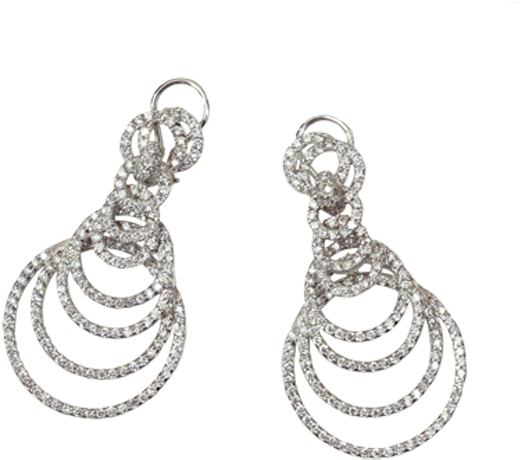 Concentric Circle Diamond Earrings - Earrings (800x533), Png Download