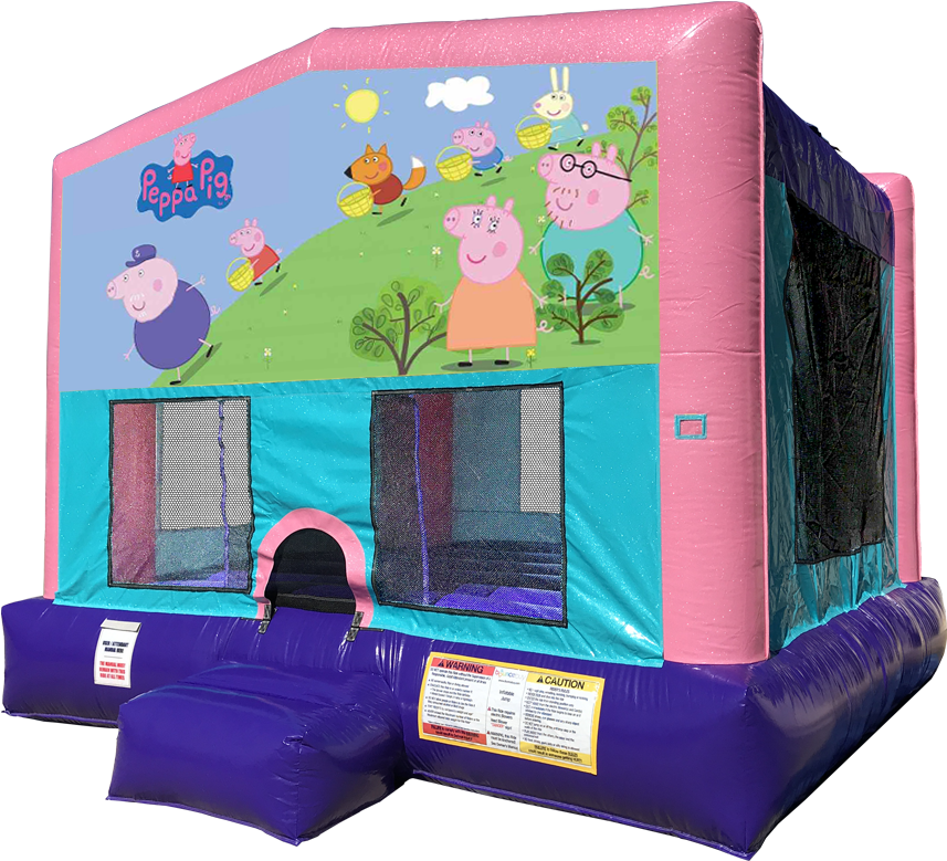 Peppa Pig Sparkly Pink Bounce House Rentals In Austin - Lol Surprise Bounce House (864x792), Png Download