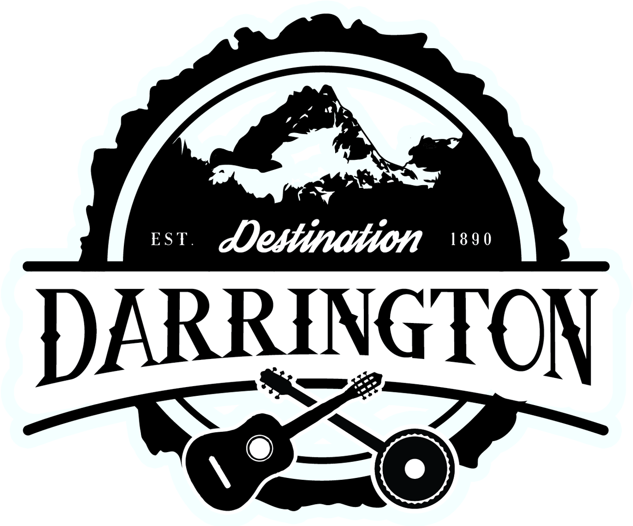 Logo Guitar - Destination Darrington Png (1359x1087), Png Download