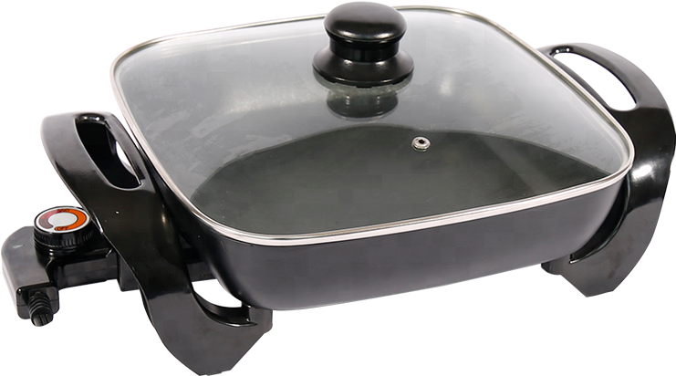 Non-stick Kitchen Electric Fry Pan / Skillet - Lid (800x800), Png Download