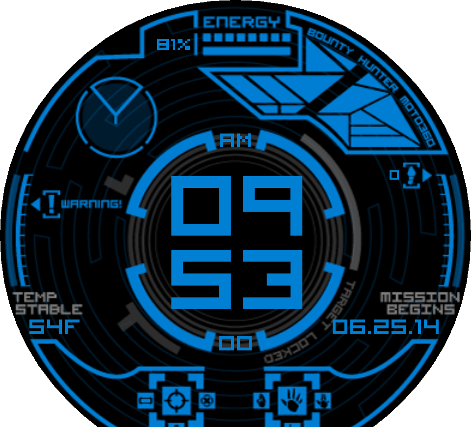 Bounty Hunter Code Blue Watch Face Preview (960x870), Png Download
