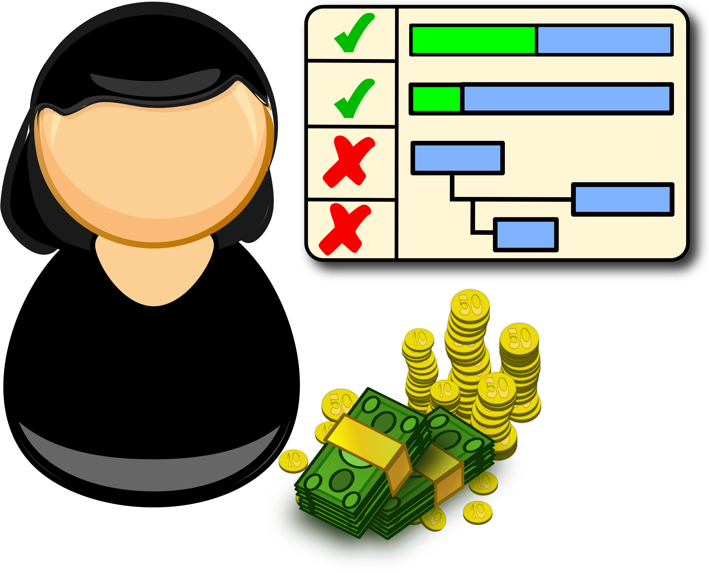Vector Black And White Download Project Manager Icons - Project Manager Clipart (2400x2009), Png Download