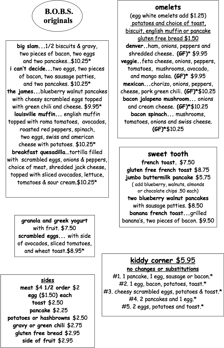 Bobs Menu - Document (949x1428), Png Download