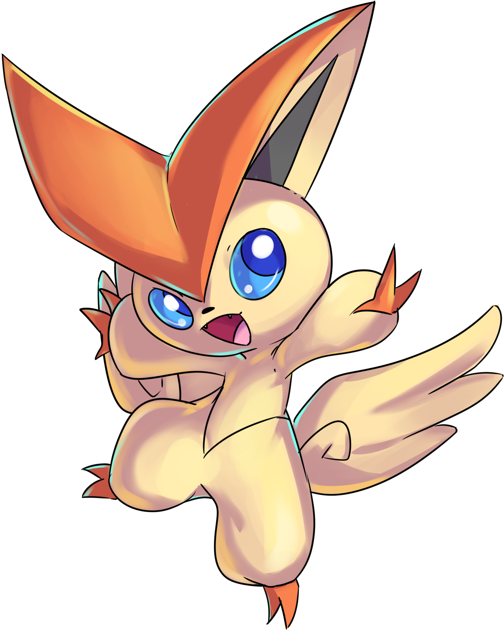 Victini - Cartoon (2100x2100), Png Download