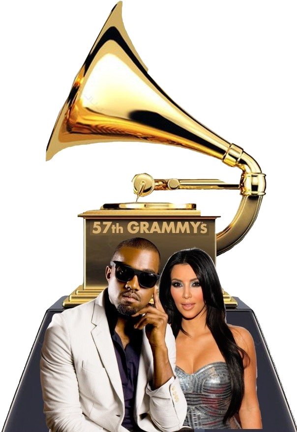 Kim Kardashian Short Hair Grammys Kanye West Grammy - Estatuilla Grammy (604x877), Png Download