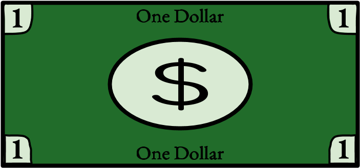 One Dollar Bill, 1, Single, Png - Sign (816x1056), Png Download