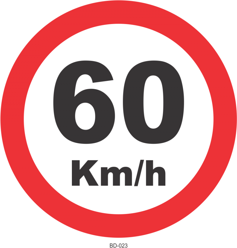 Placa De Trânsito - Placa De 60km H (1000x910), Png Download