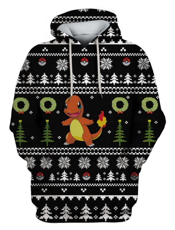 3d Pokemon Ugly Christmas Full Print T Shirt - Hoodie (800x799), Png Download