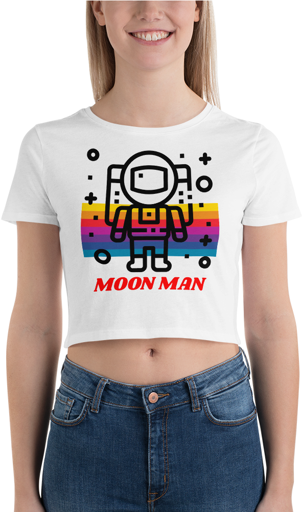 Moon Man Crop Tee - Crop Top (1000x1000), Png Download