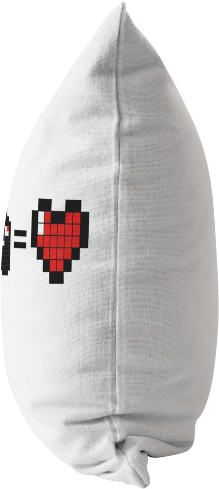 Food Gaming = Love Pillow - White Pillow Side View Png (1024x1024), Png Download