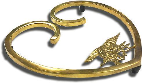 Navy Seal Trident Heart Trivet - Brass (640x640), Png Download