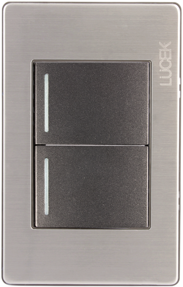 Placa Metálica Plateada De 3 Módulos Con Dos Apagadores - Home Door (1000x1000), Png Download