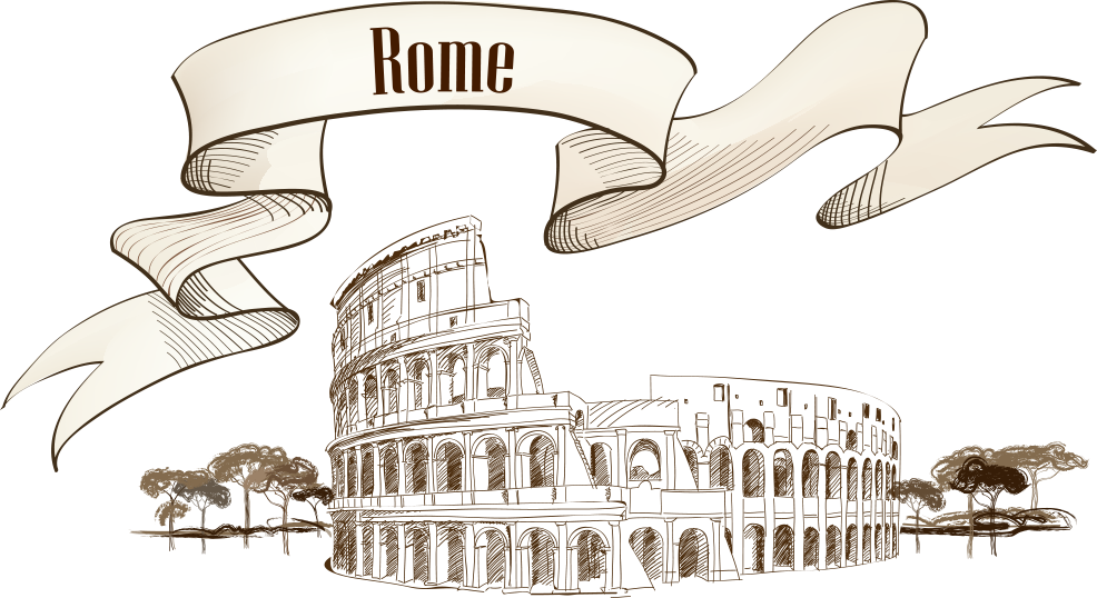 Roman Architecture Colosseum Drawing (986x538), Png Download