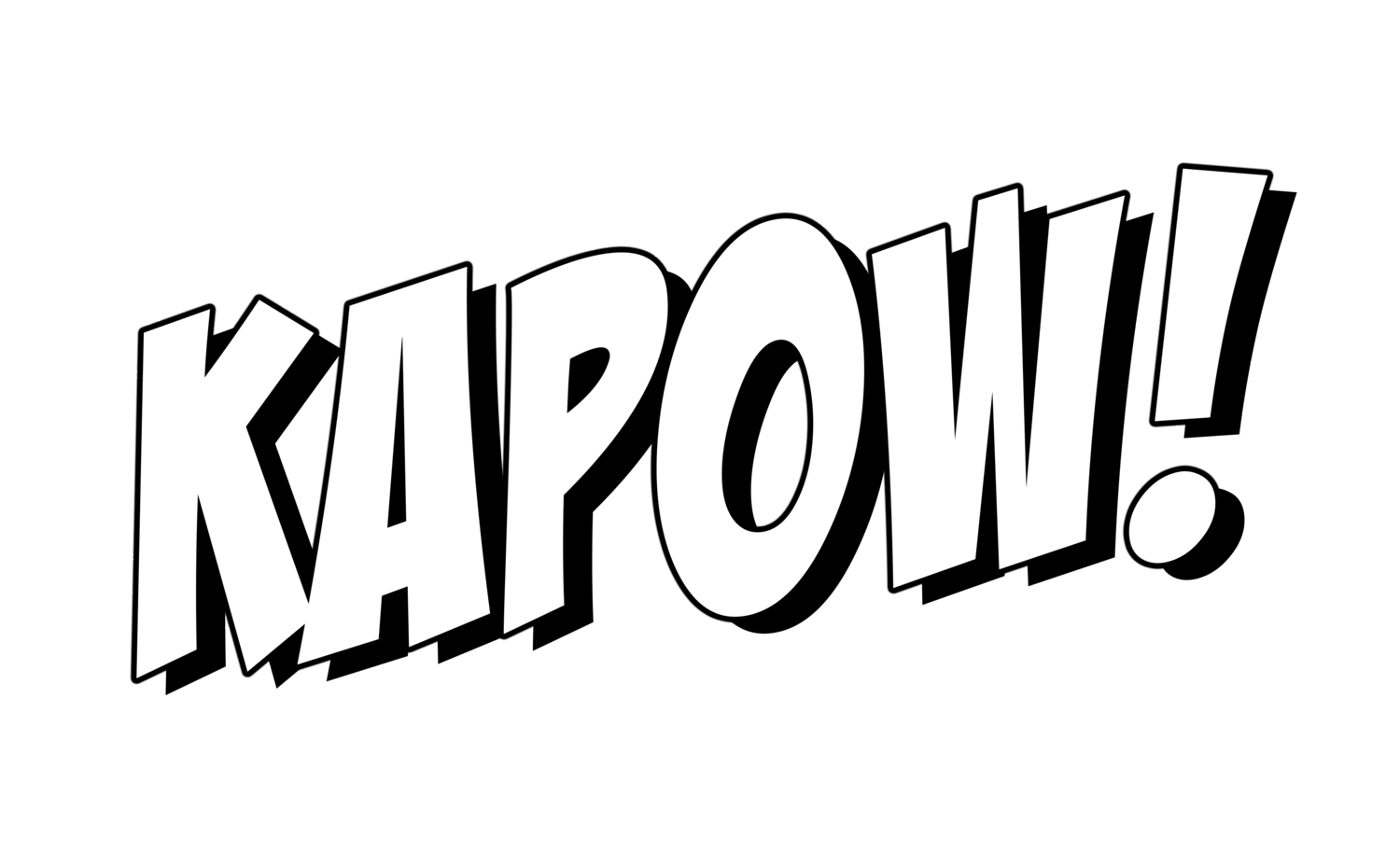 1500 X 927 3 - Black And White Kapow Logo (1500x927), Png Download