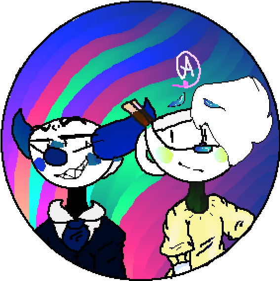 Mugman And Buttercup - Sharing Needles (666x1000), Png Download