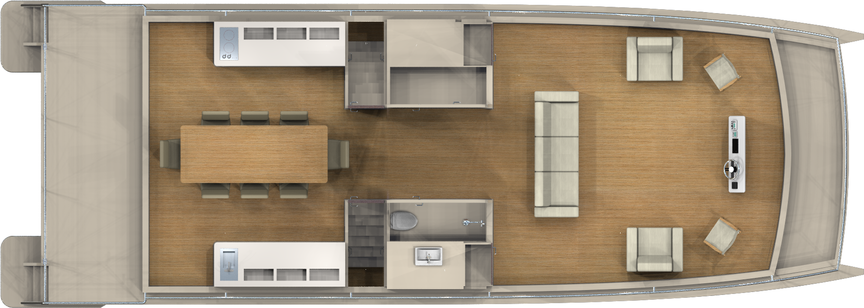 Three Awesome Variations Of The Mothership Houseboat - Floor Plan (1920x1080), Png Download