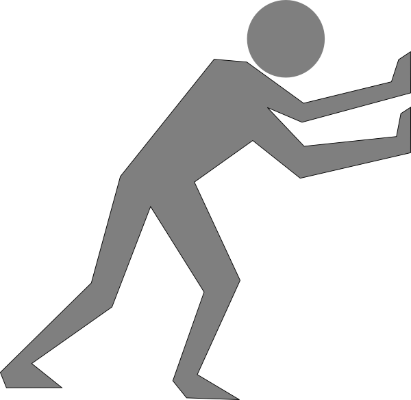 Stick Figure Pushing Clipart (600x585), Png Download