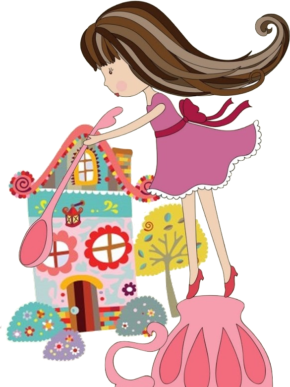 Desenhos Chá De Cozinha Chá De Panela Formato Png - Cute House Illustration (602x792), Png Download