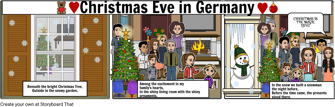 Christmas Eve In Geramny - Cartoon (1164x385), Png Download