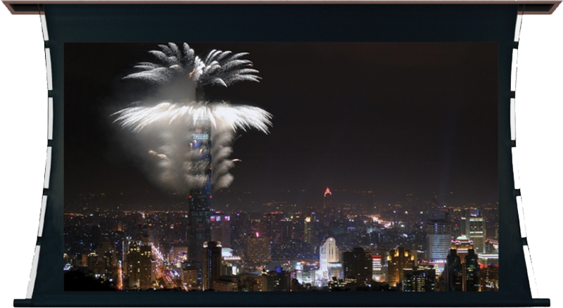 Flush Ceiling Mount Tab Tensioned Motorized Projection - Taipei 101 (800x438), Png Download