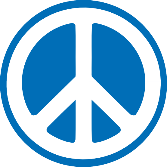 Blue Peace Logo - Anti War Clip Art (555x555), Png Download