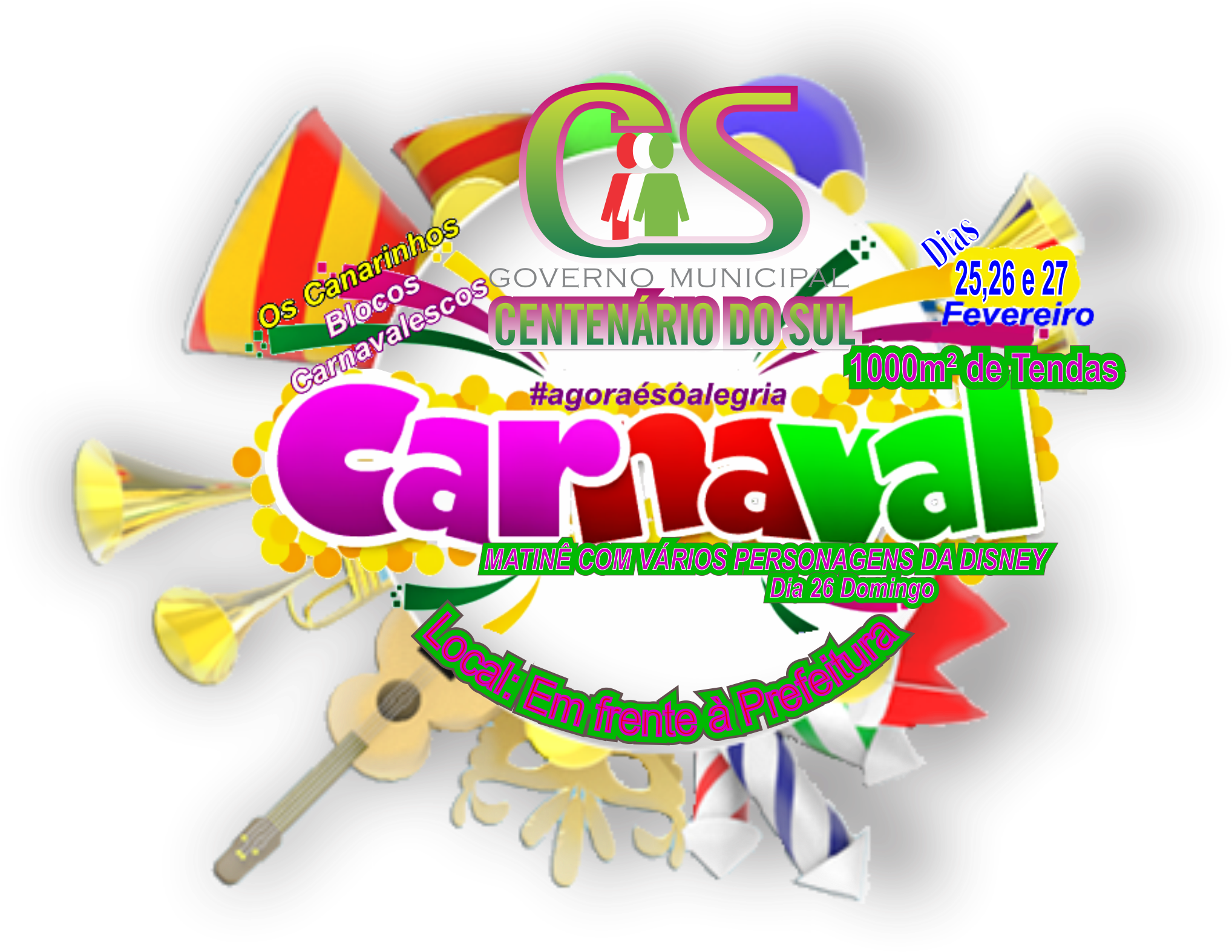 Vem Ai O Carnaval 2017 De Centenário Do Sul, Nos Dias - Carnaval (2261x1814), Png Download
