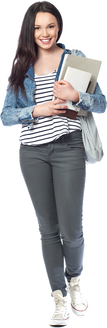 Contact Us - Girl (385x1126), Png Download