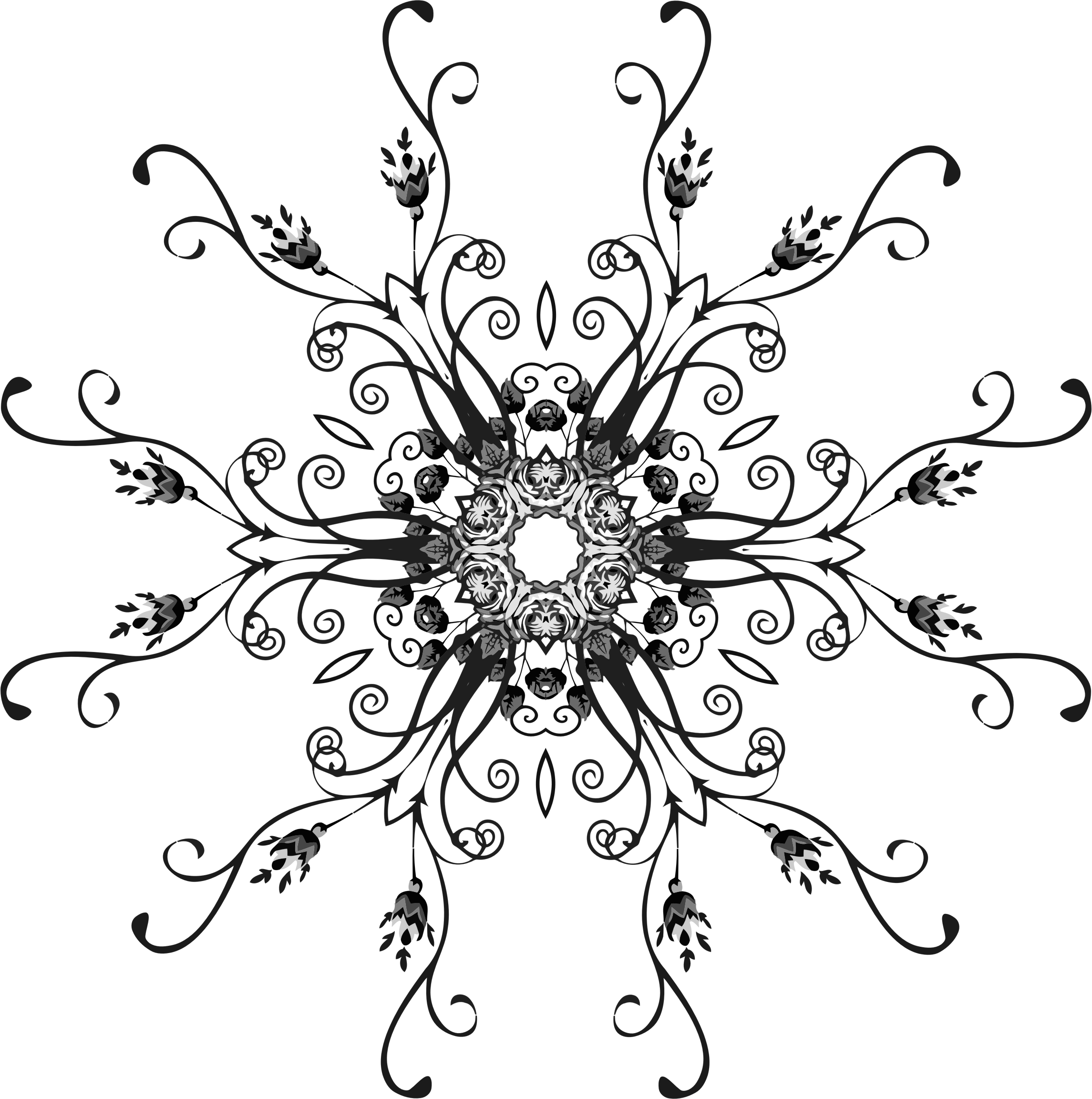 This Free Icons Png Design Of Rose Floral Flourish (2290x2304), Png Download