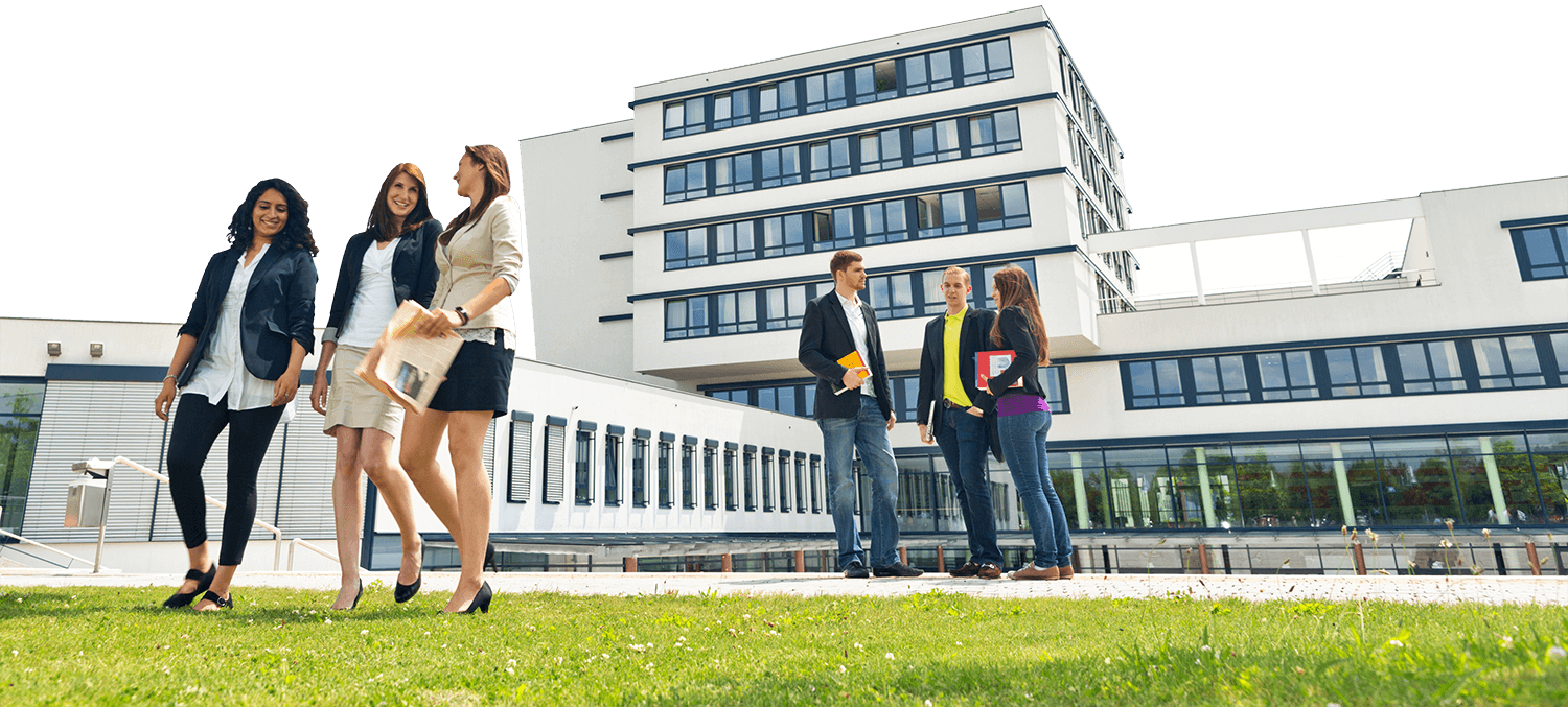 College Student Mental Health - Students Outside College (1500x677), Png Download