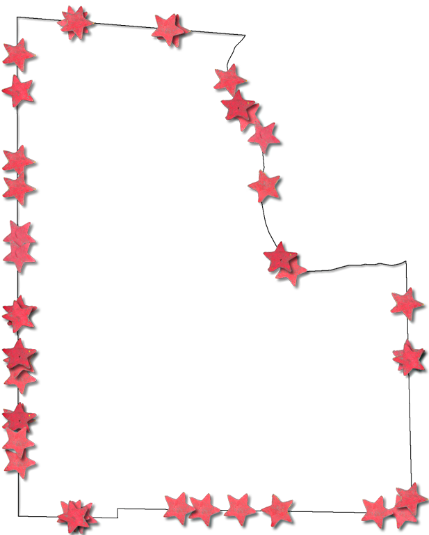 A Map Of Baker With A Thin Black Outline, Inner Drop - Paper (617x768), Png Download
