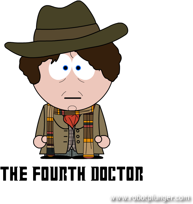Doctor Who South Park - Doctor Who Tom Baker Cartoon (734x773), Png Download