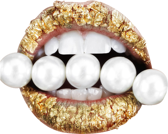 Más Labios Chulis En ^^ - Labios Dorados Brillantes (576x559), Png Download