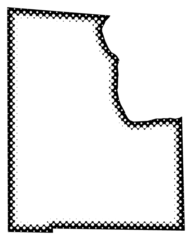A Map Of Baker With Dots Reversed Out Of A Black Outline (617x768), Png Download