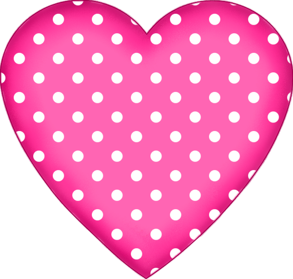 Corações Png - Heart With Polka Dots (600x571), Png Download