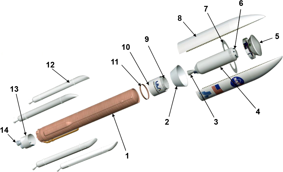 Atlas V 541 Launch Vehicle, Expanded View - Atlas V 541 Launch Vehicle (1226x751), Png Download